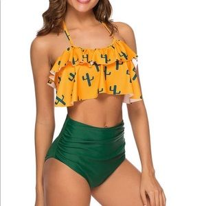 High waisted halter top two piece Bikini